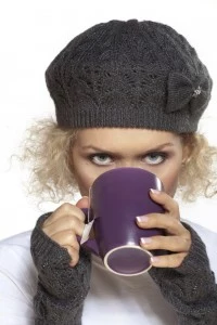 curly haired girl drinking tea curly haired girl drinking tea