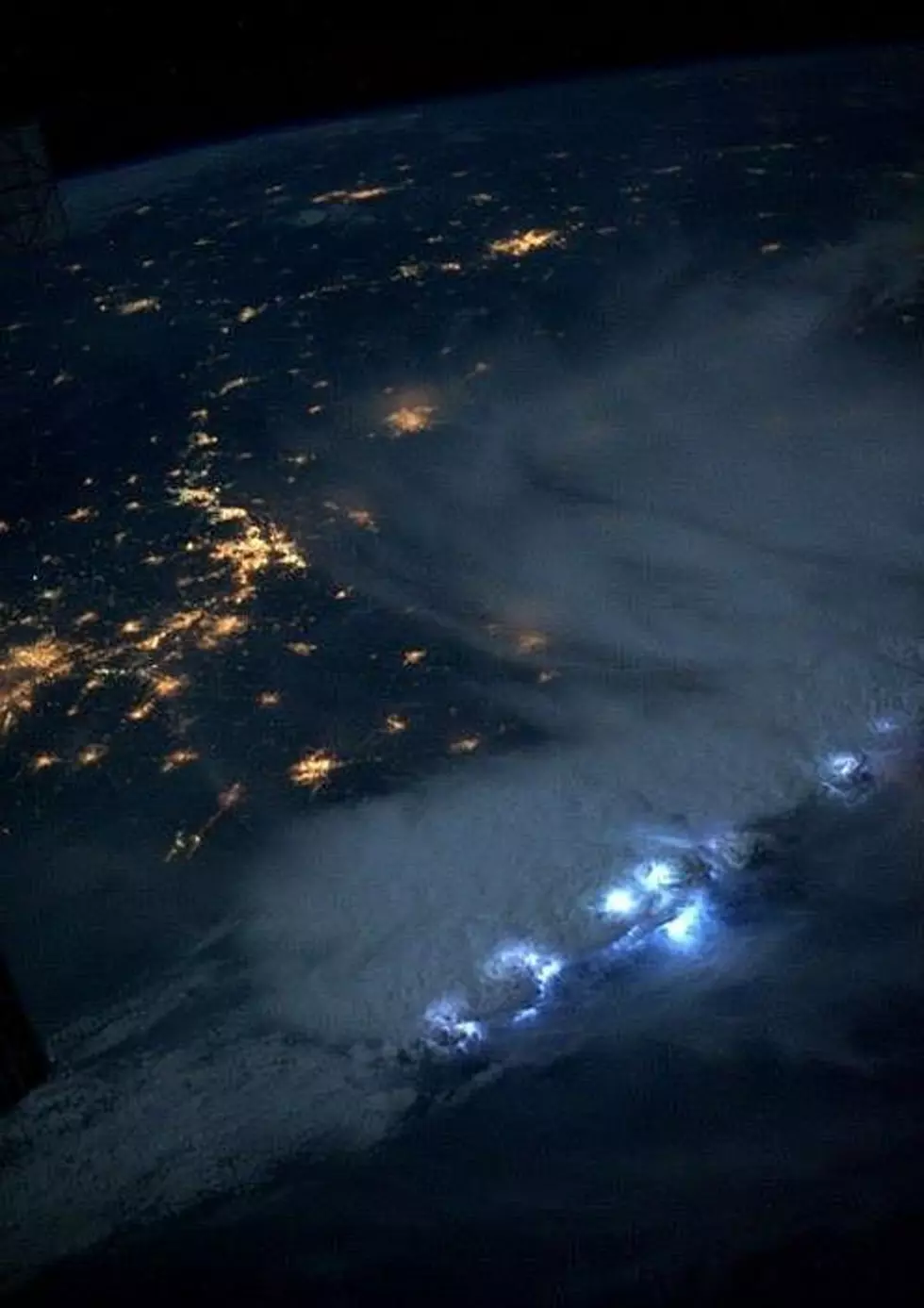 Lightning from low orbit. Credit: NASA International Space Station