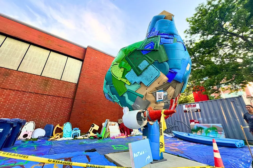 New Bedford’s Newest Art Sculpture Is a Giant 24-Foot Rooster Made From Recycled Plastic